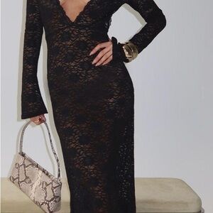 Elegant Black Lace Dress